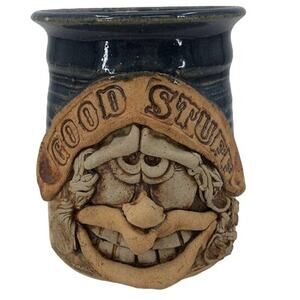 Stokes Art Pottery Clay ugly big teeth FUNNY Face Coffee Cup Mug Good Stuff